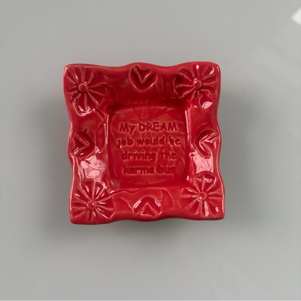 Red Ceramic Decorative Dish